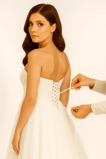 wedding dress alterations zipper to corset Corset vs. Zipper vs. Button Back